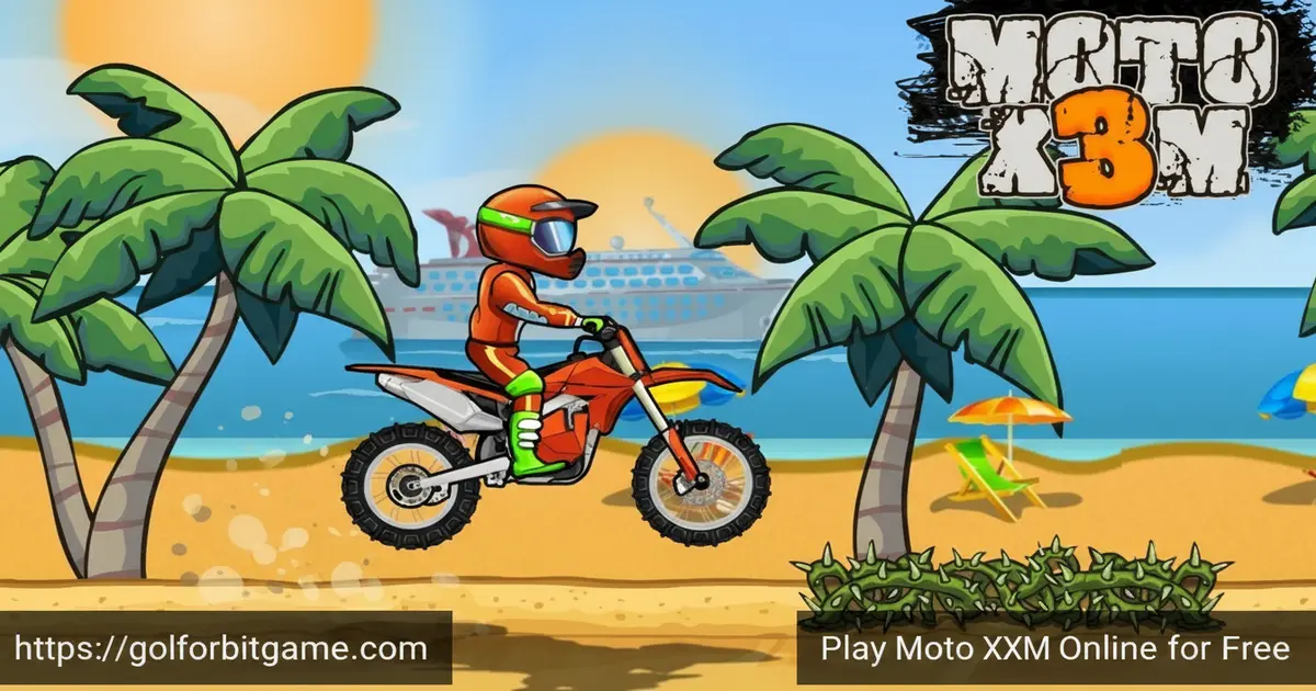 A motorcycle rider performing a backflip over a dangerous ramp in Moto X3M